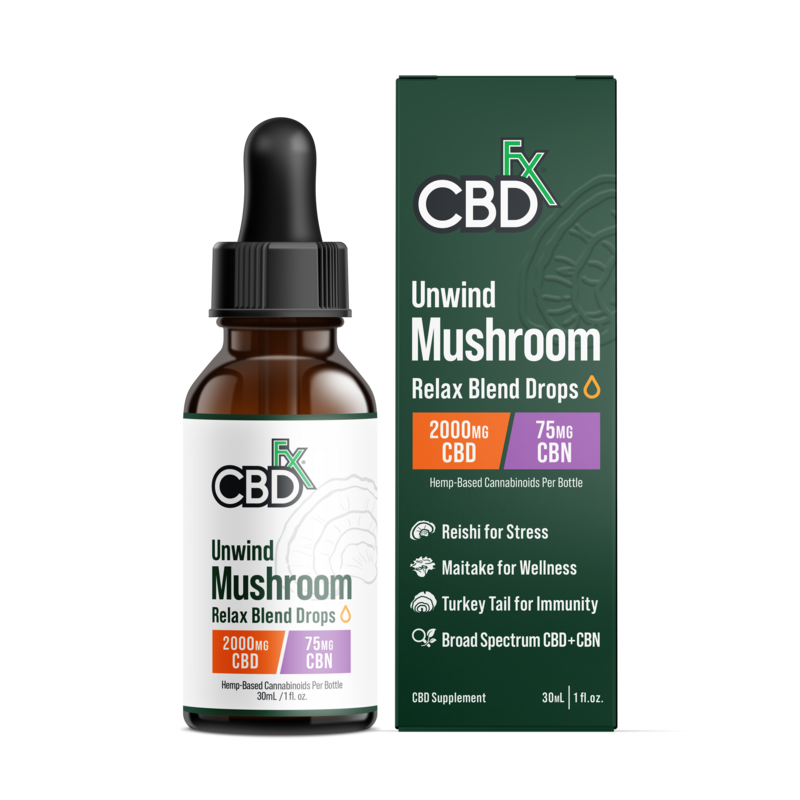 Aceite CBD CBN Unwind Mushroom Relax CBDfx 1000-2000mg